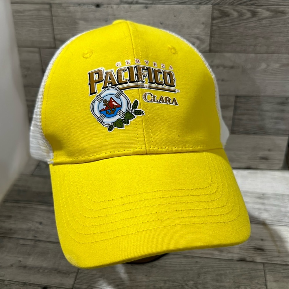 Cerveza Pacifico Clara yellow trucker baseball cap hat